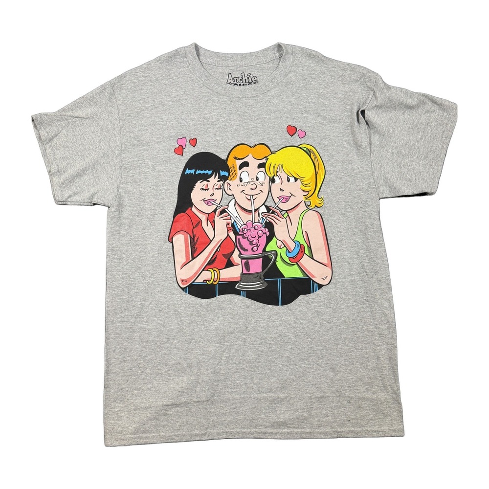 Archie Comics Betty Veronica Graphic T-Shirt Heather Gray Mens Large 2019 NWOT